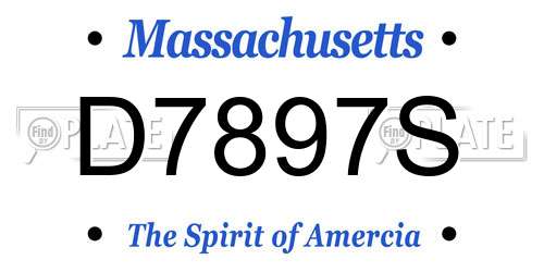 D7897S Massachusetts License Plate