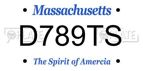 D789TS Massachusetts License Plate