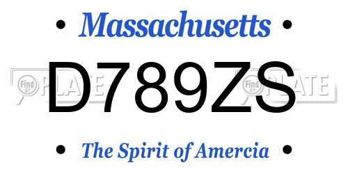 D789ZS Massachusetts License Plate
