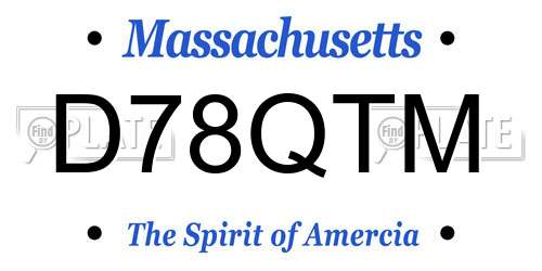 D78QTM Massachusetts License Plate