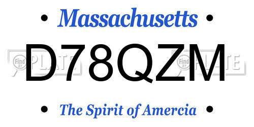 D78QZM Massachusetts License Plate