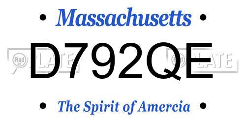 D792QE Massachusetts License Plate
