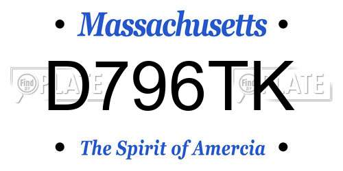 D796TK Massachusetts License Plate