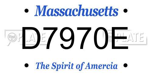 D7970E Massachusetts License Plate