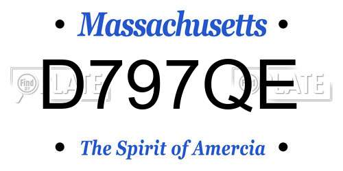 D797QE Massachusetts License Plate