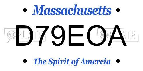 D79EOA Massachusetts License Plate