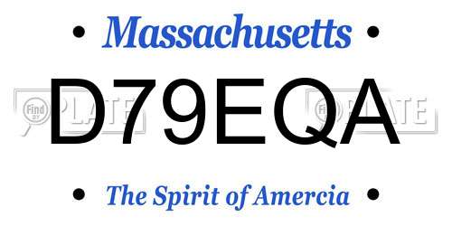 D79EQA Massachusetts License Plate