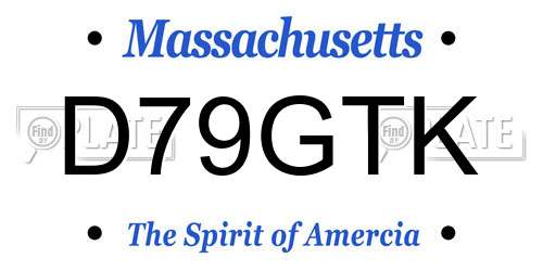 D79GTK Massachusetts License Plate