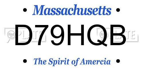 D79HQB Massachusetts License Plate