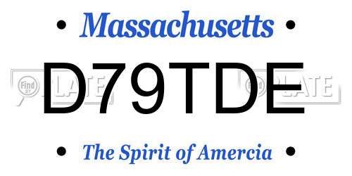 D79TDE Massachusetts License Plate