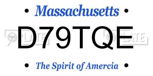 D79TQE Massachusetts License Plate