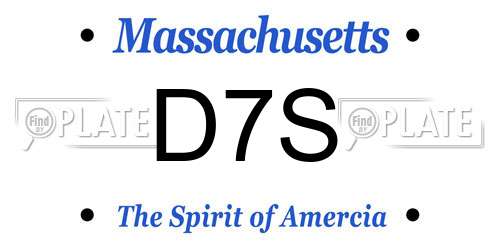 D7S Massachusetts License Plate
