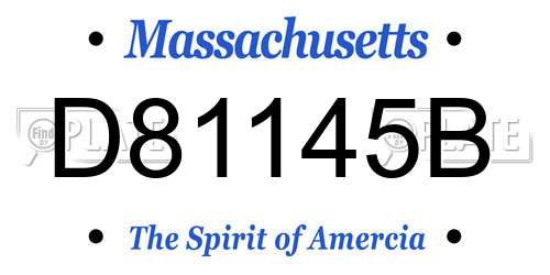 D81145B Massachusetts License Plate