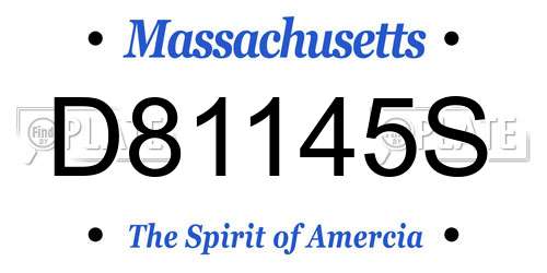 D81145S Massachusetts License Plate