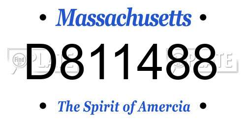 D811488 Massachusetts License Plate
