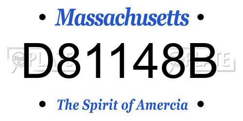 D81148B Massachusetts License Plate
