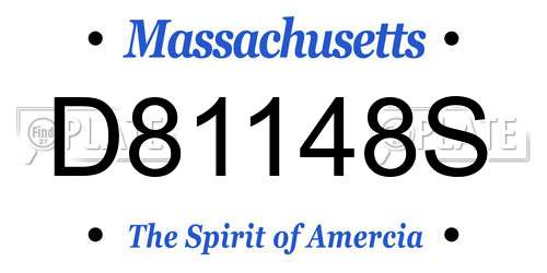 D81148S Massachusetts License Plate