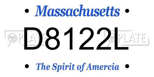 D8122L Massachusetts License Plate