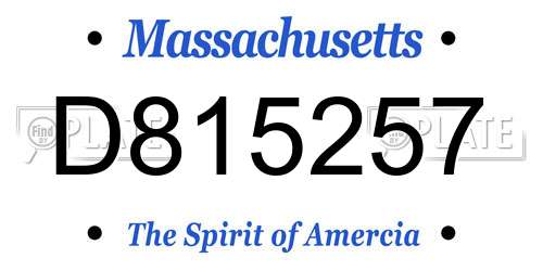 D815257 Massachusetts License Plate