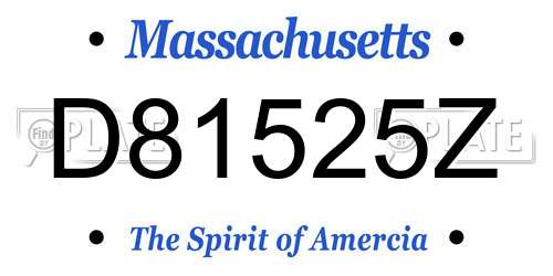 D81525Z Massachusetts License Plate