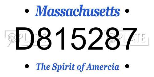 D815287 Massachusetts License Plate