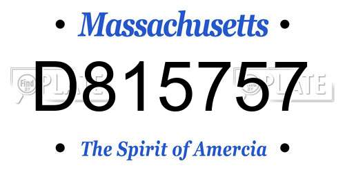 D815757 Massachusetts License Plate