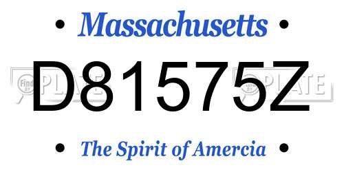 D81575Z Massachusetts License Plate