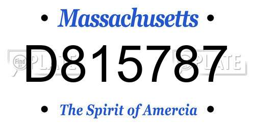 D815787 Massachusetts License Plate