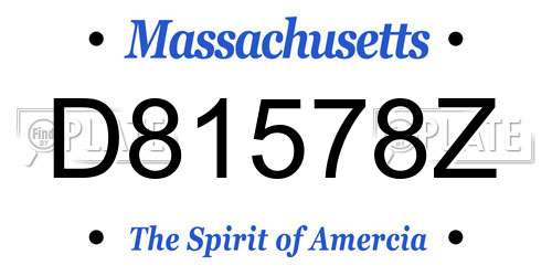 D81578Z Massachusetts License Plate