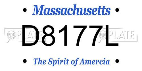 D8177L Massachusetts License Plate