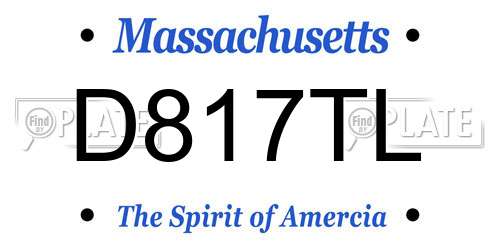 D817TL Massachusetts License Plate