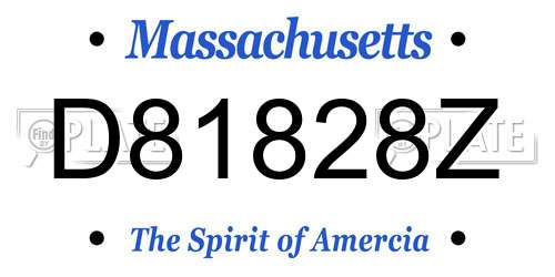 D81828Z Massachusetts License Plate