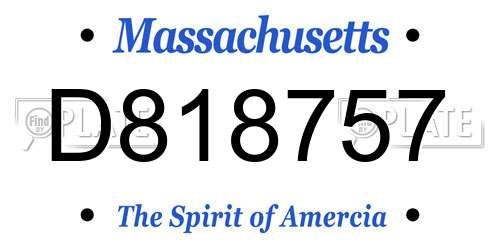 D818757 Massachusetts License Plate