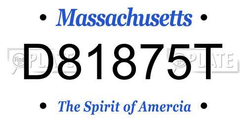 D81875T Massachusetts License Plate