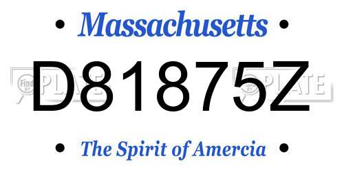 D81875Z Massachusetts License Plate