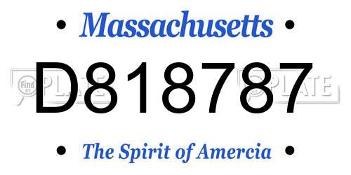 D818787 Massachusetts License Plate