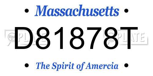 D81878T Massachusetts License Plate