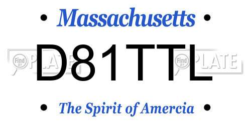 D81TTL Massachusetts License Plate