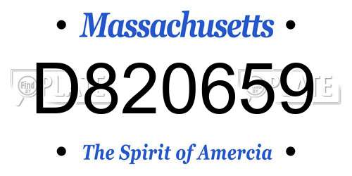 D820659 Massachusetts License Plate