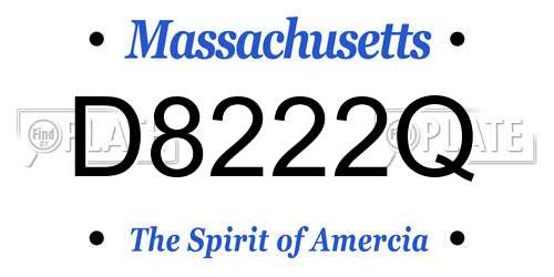D8222Q Massachusetts License Plate