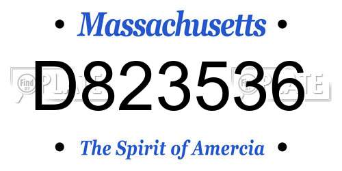 D823536 Massachusetts License Plate