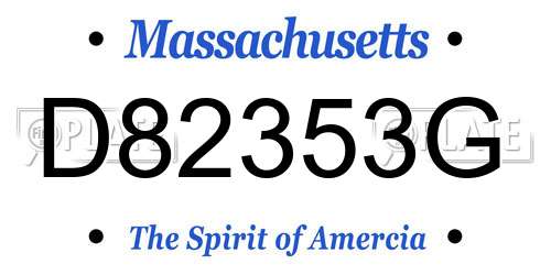 D82353G Massachusetts License Plate