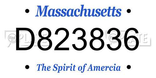 D823836 Massachusetts License Plate