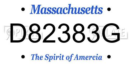 D82383G Massachusetts License Plate