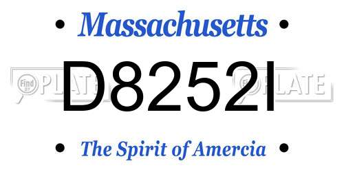 D8252I Massachusetts License Plate