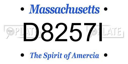 D8257I Massachusetts License Plate