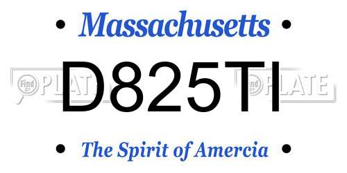 D825TI Massachusetts License Plate