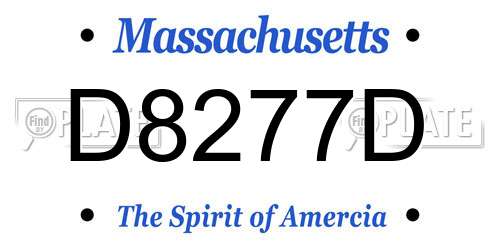 D8277D Massachusetts License Plate