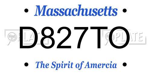D827TO Massachusetts License Plate