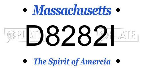 D8282I Massachusetts License Plate